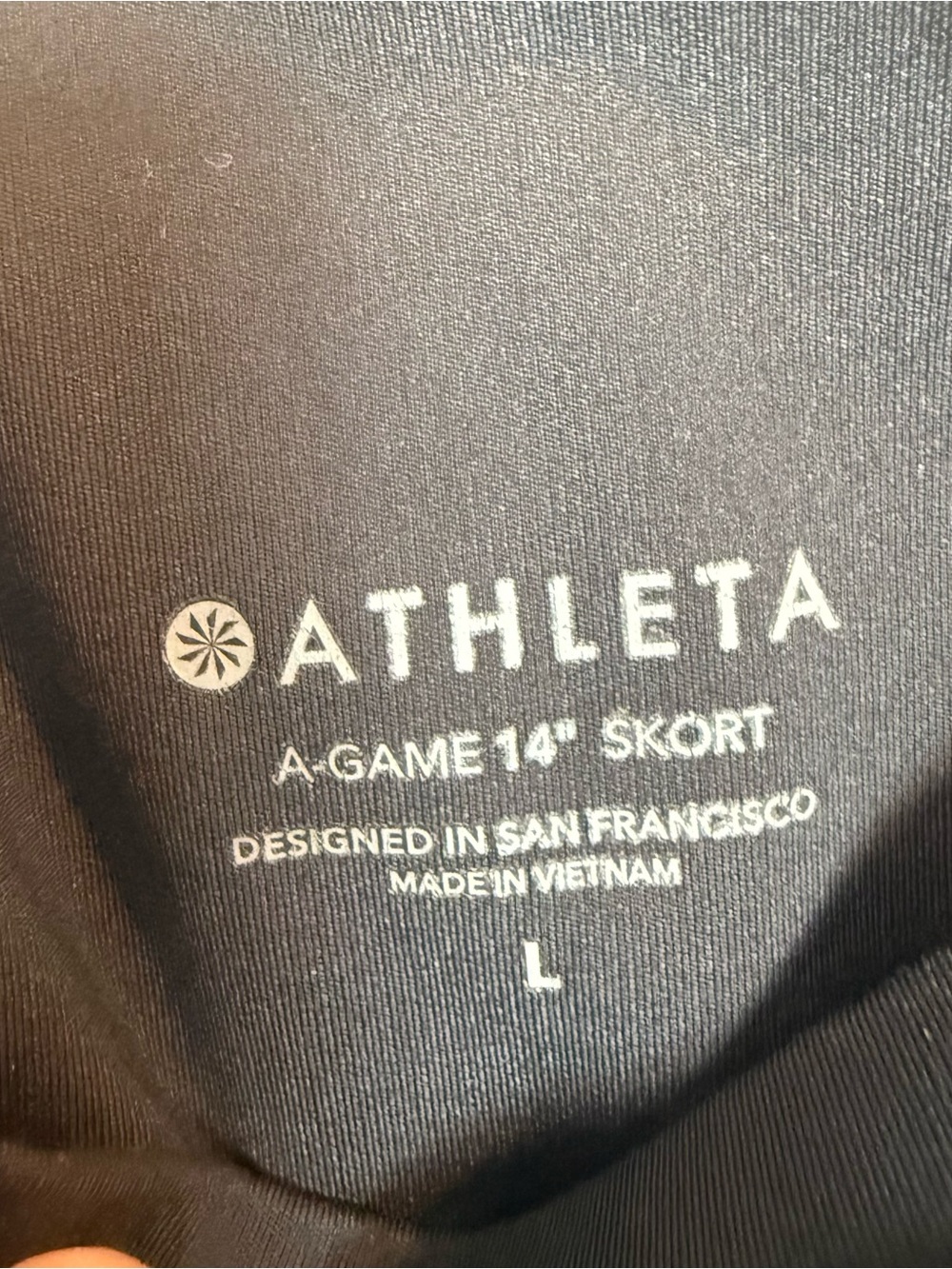 Athleta A-Game 14" Tennis Golf Skort L Black Compressed Built-In Shorts - Picture 2 of 9